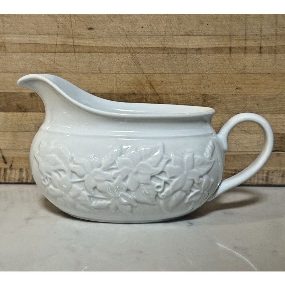 LENOX: Garden Vines Fine White Porcelain Gravy Boat